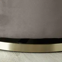 Sonja Mushroom Velvet Swivel Occasional Chair - Brushed Champagne Gold Stainless Steel Legs