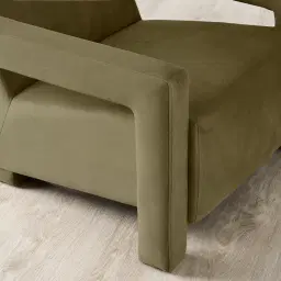 Stellan Olive Green Velvet Occasional Chair - Olive Green Velvet Arms