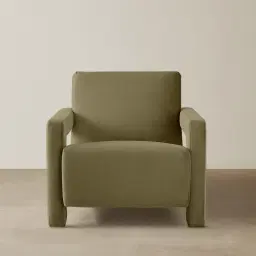 Stellan Olive Green Velvet Occasional Chair - Olive Green Velvet Arms