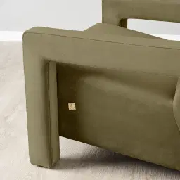 Stellan Olive Green Velvet Occasional Chair - Olive Green Velvet Arms