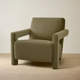 Stellan Olive Green Velvet Occasional Chair - Olive Green Velvet Arms