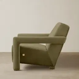 Stellan Olive Green Velvet Occasional Chair - Olive Green Velvet Arms
