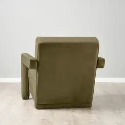 Stellan Olive Green Velvet Occasional Chair - Olive Green Velvet Arms