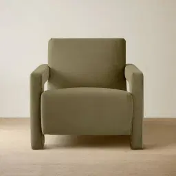 Stellan Olive Green Velvet Occasional Chair - Olive Green Velvet Arms