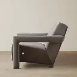 Stellan Mushroom Velvet Occasional Chair - Mushroom Velvet Arms