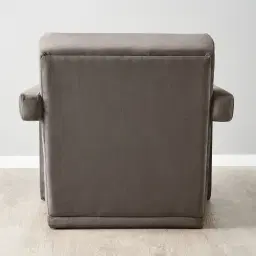 Stellan Mushroom Velvet Occasional Chair - Mushroom Velvet Arms