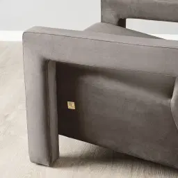 Stellan Mushroom Velvet Occasional Chair - Mushroom Velvet Arms