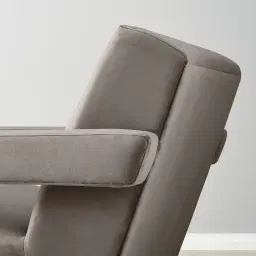 Stellan Mushroom Velvet Occasional Chair - Mushroom Velvet Arms