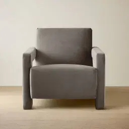 Stellan Mushroom Velvet Occasional Chair - Mushroom Velvet Arms