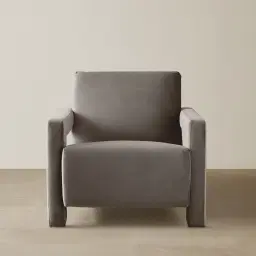 Stellan Mushroom Velvet Occasional Chair - Mushroom Velvet Arms