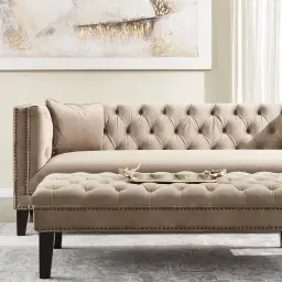 Vogue Olive Green Velvet Ottoman