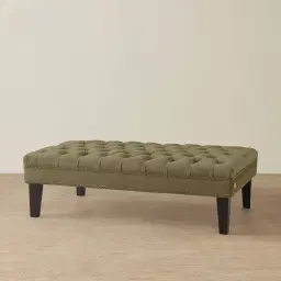 Vogue Olive Green Velvet Ottoman