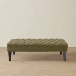 Vogue Olive Green Velvet Ottoman