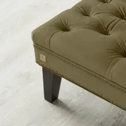 Vogue Olive Green Velvet Ottoman