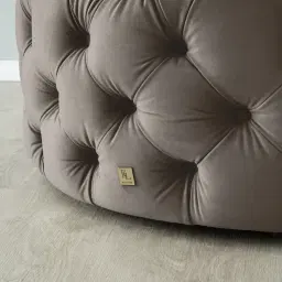 Kelly Mushroom Velvet Ottoman