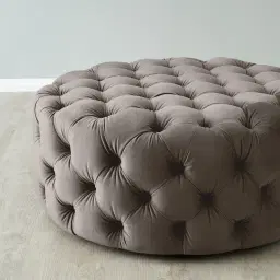 Kelly Mushroom Velvet Ottoman