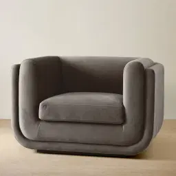 Clementine Mushroom Velvet Occasional Chair