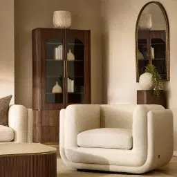 Clementine Mushroom Velvet Occasional Chair