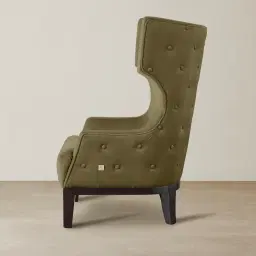 Berdine Olive Green Velvet Occasional Chair
