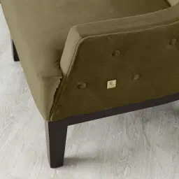 Berdine Olive Green Velvet Occasional Chair