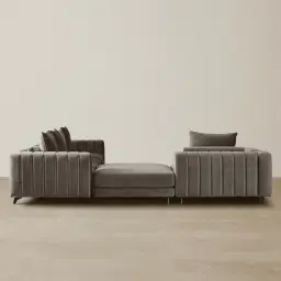 Jordan Mushroom Velvet Corner Sofa