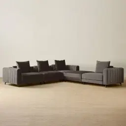 Jordan Mushroom Velvet Corner Sofa