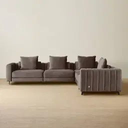 Jordan Mushroom Velvet Corner Sofa