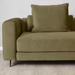 Jordan Olive Green Velvet Corner Sofa	