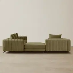 Jordan Olive Green Velvet Corner Sofa	