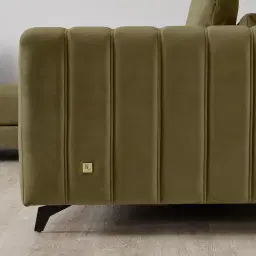 Jordan Olive Green Velvet Corner Sofa	