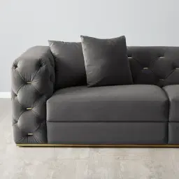 Empress Charcoal Velvet 3-Seater Sofa