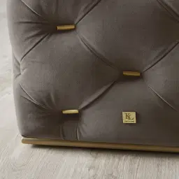 Empress Mushroom Velvet 3-Seater Sofa