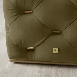 Empress Olive Green Velvet 3-Seater Sofa