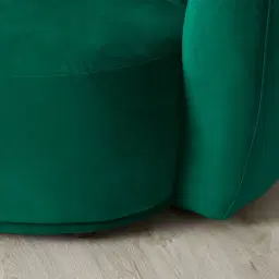 Everett Emerald Green Velvet 2 Seater Sofa - Dark Brown Legs