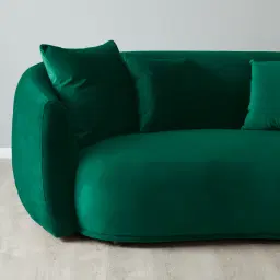 Everett Emerald Green Velvet 2 Seater Sofa - Dark Brown Legs