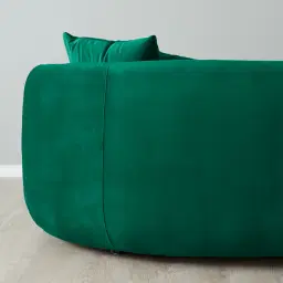 Everett Emerald Green Velvet 2 Seater Sofa - Dark Brown Legs