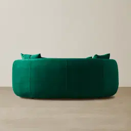 Everett Emerald Green Velvet 2 Seater Sofa - Dark Brown Legs