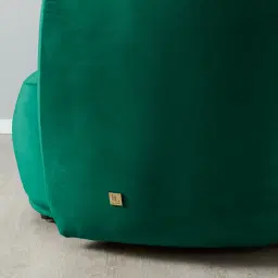 Everett Emerald Green Velvet 2 Seater Sofa - Dark Brown Legs