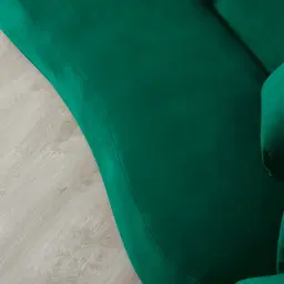 Everett Emerald Green Velvet 3 Seater Sofa - Dark Brown Legs