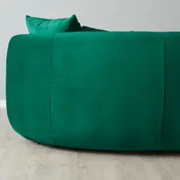Everett Emerald Green Velvet 3 Seater Sofa - Dark Brown Legs