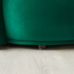 Everett Emerald Green Velvet 3 Seater Sofa - Dark Brown Legs