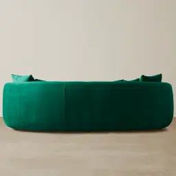 Everett Emerald Green Velvet 3 Seater Sofa - Dark Brown Legs