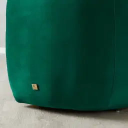 Everett Emerald Green Velvet 3 Seater Sofa - Dark Brown Legs