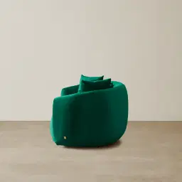 Everett Emerald Green Velvet 3 Seater Sofa - Dark Brown Legs