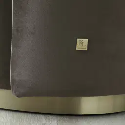 Reina Asymmetrical Mushroom Velvet Chair - Brushed Champagne Gold Stainless Steel Legs Left Apex