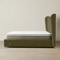Madrid Olive Green Velvet King Bed