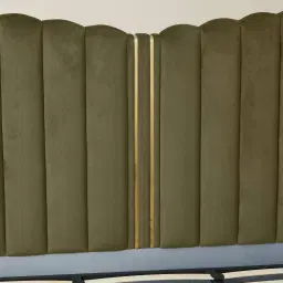 Madrid Olive Green Velvet King Bed