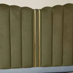 Madrid Olive Green Velvet Queen Bed