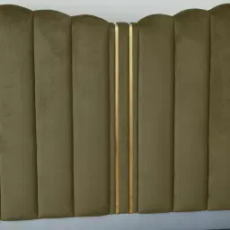 Madrid Olive Green Velvet Queen Bed