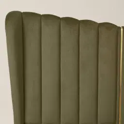 Madrid Olive Green Velvet Queen Bed